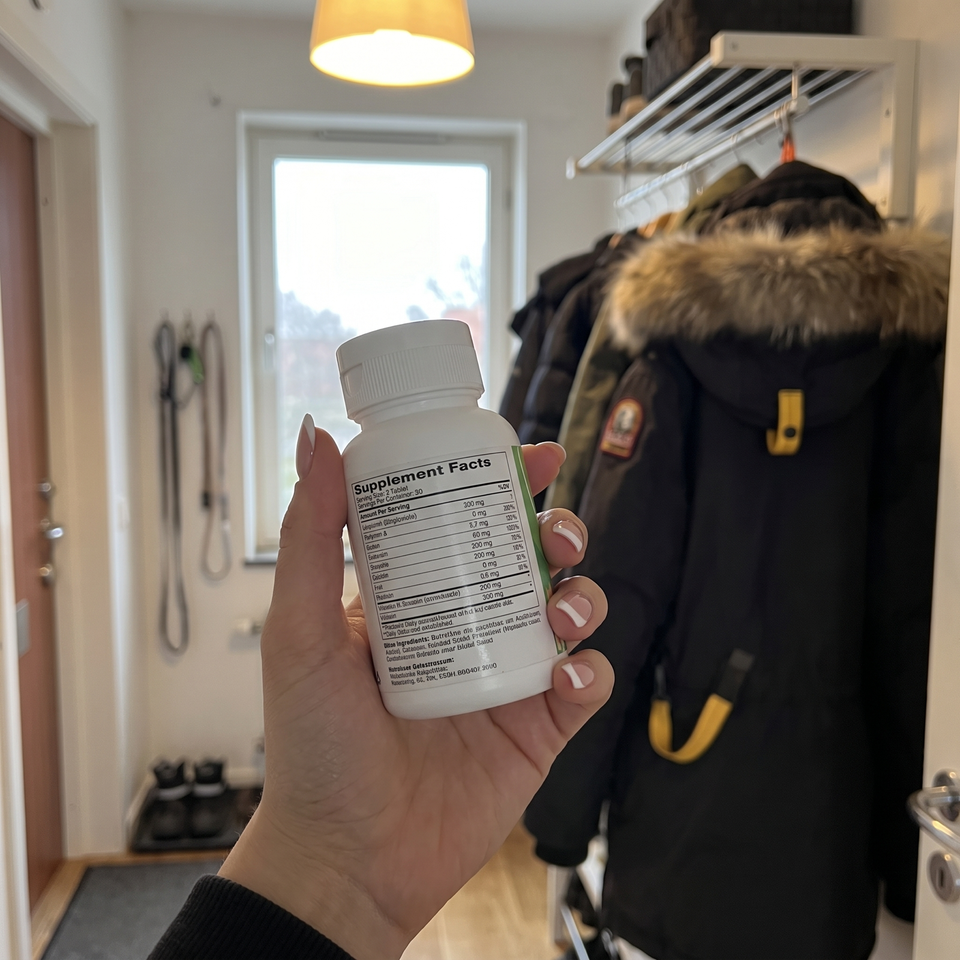 Baksidan av en Herbiovet-burk med innehållsförteckningen synlig